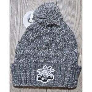 Wichita State Shockers Winter Hat Pom Pom Cuffed Beanie Gray NWT NEW
